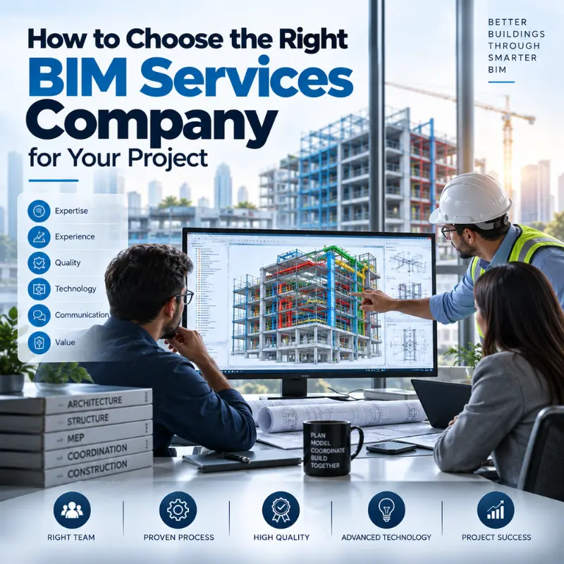 How to choose the right BIM services company for your construction project with architectural, structural, and MEP BIM coordination.